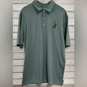 AHEAD Mens M  GOLF POLO SHIRT PERFORMANCE STRETCH Green